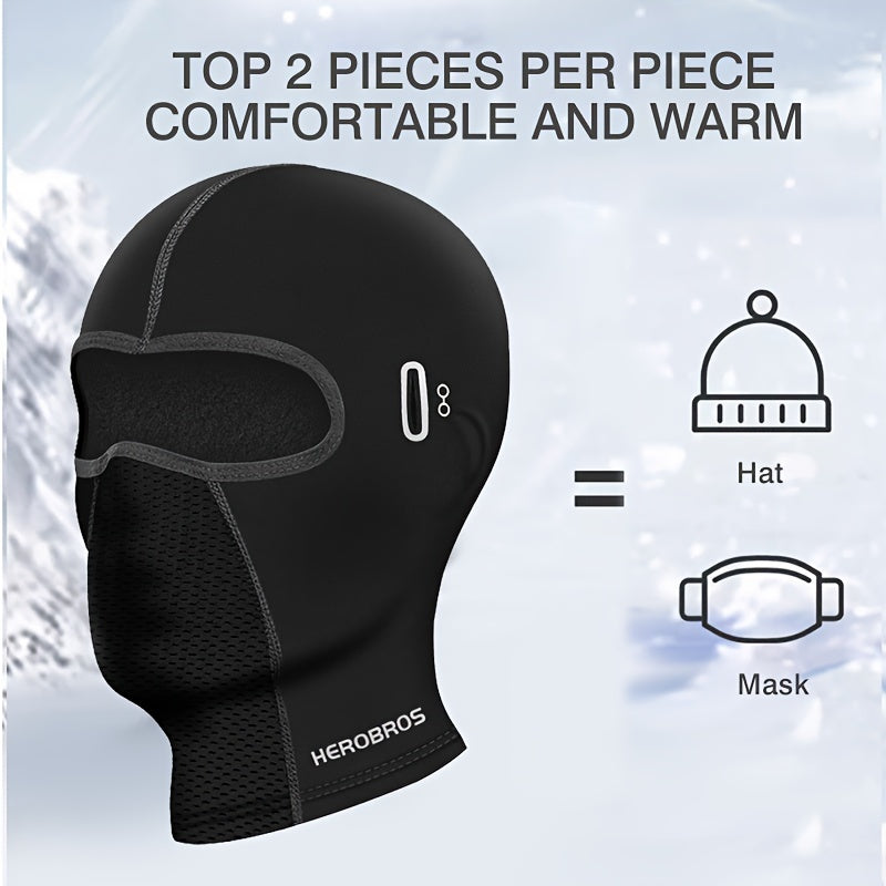 Velvet Full Face Mask for Motorcycle Helmet, Windproof Warm Headgear
