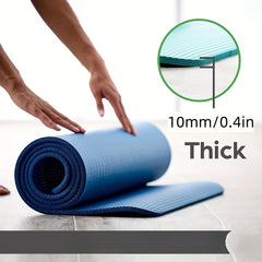 Thickened Yoga Mat with Mesh Storage Bag 182x60cm - Black