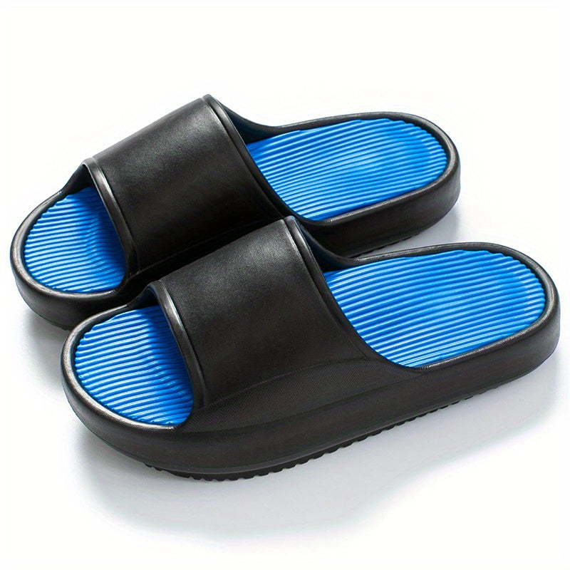 Men's Block Slip On Platform Slides Unisex Open Toe Slippers