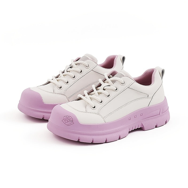 Women's Rose Flower Embossed Platform Sneakers