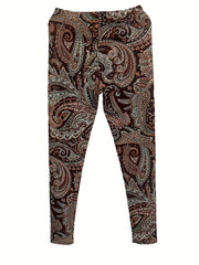 Boho Paisley Print High Rise Plus Leggings