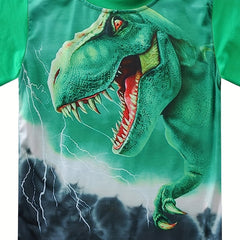 Boys' Dinosaur Graphic T Shirt Active & Stretchy Tee For Summer
