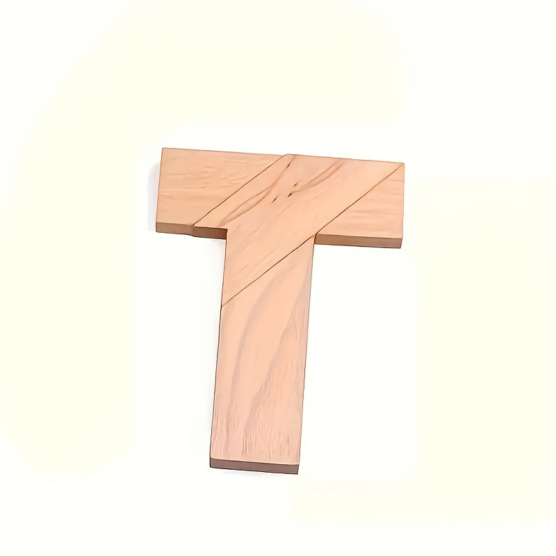 4pcs Wooden T Puzzle Set Brain Teasers Relax Decompression Portable
