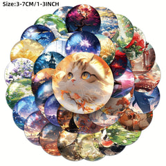 50pcs Small World in Cartoon Bottle Series Stickers Waterproof DIY Pack