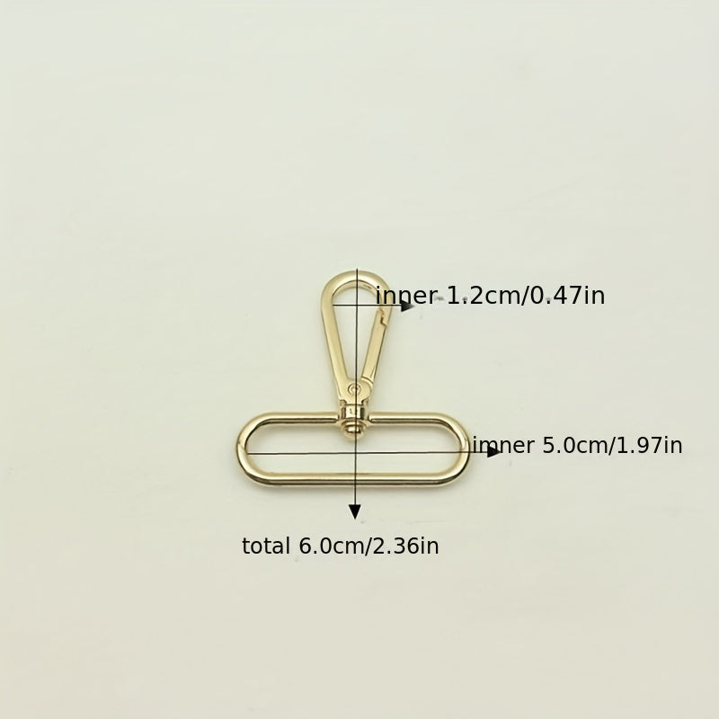 5pcs 50mm Metal Swivel Lobster Clasp Bag Accessory Hook For Handbag & Purse