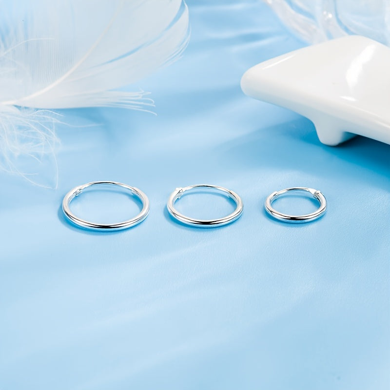 3pcs Kids Silver Earrings Set, Anti-Allergy, Ideal Holiday Gift