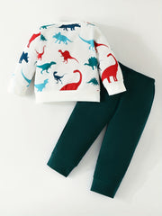 Boy's Dinosaur Outfit 2pcs Set for Spring Fall