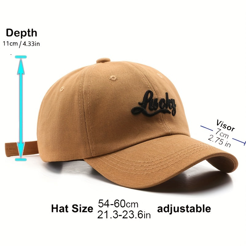 Embroidered Curved Brim Baseball Cap for Spring/Autumn