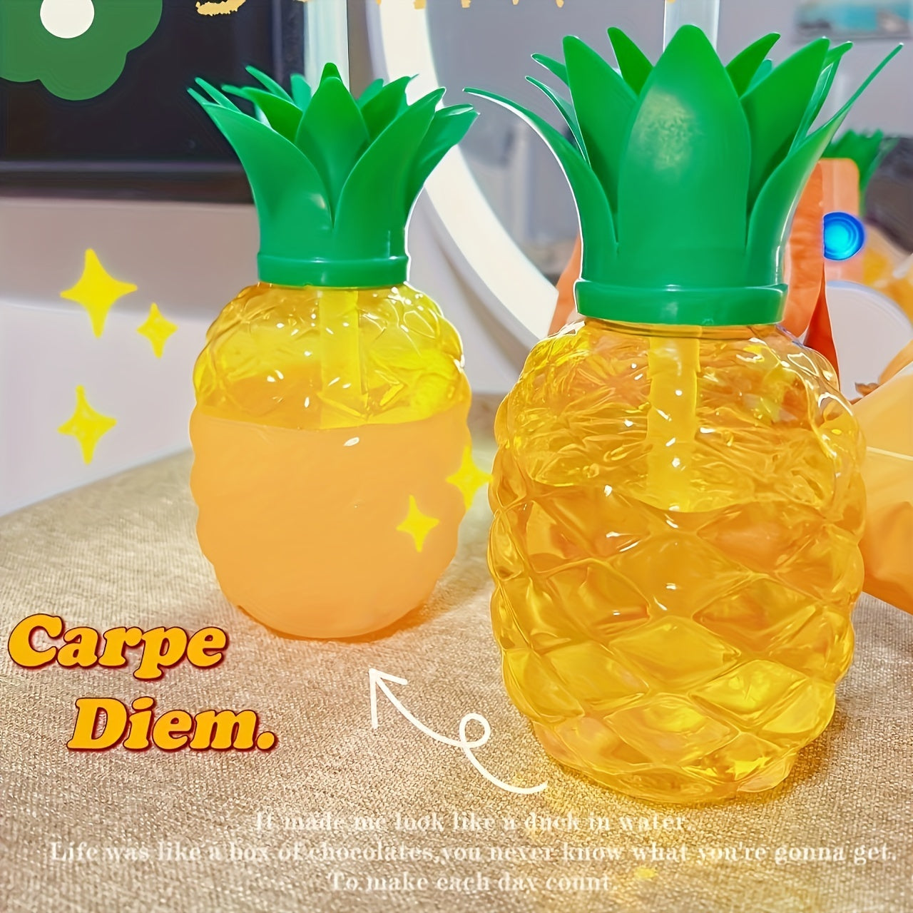 Fruit Shaped Cups with Lids and Straws for Summer Drinks
