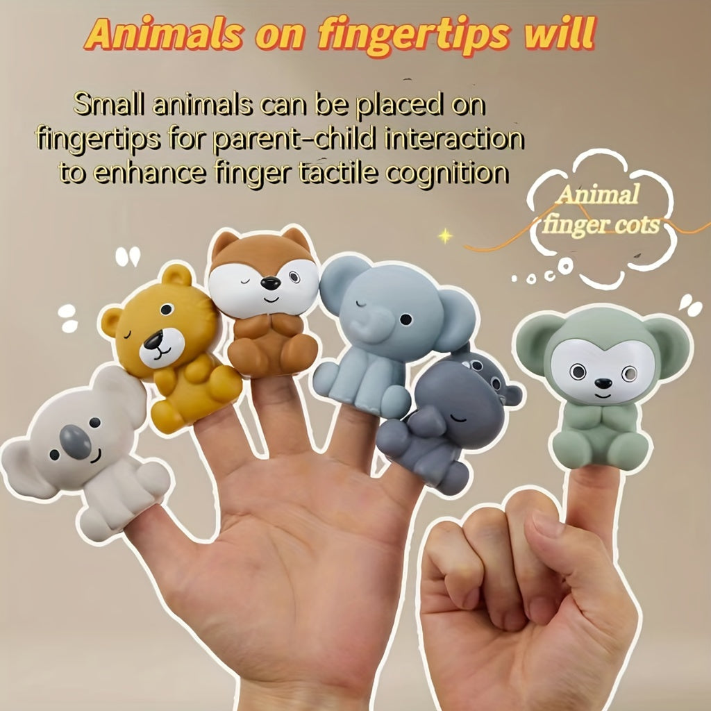 Animal Finger Puppets & Stacking Boats Bath Time Toys for Toddlers