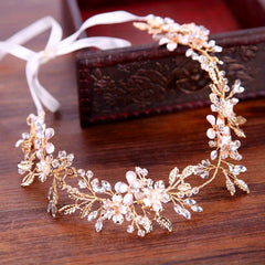 Crystal Rhinestone Leaf Wedding Headband Hair Accessories For Women