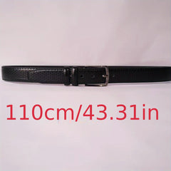 Men's Plaid Leather Belt Pin Buckle Casual Waist Strap