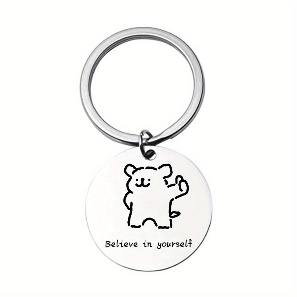 Line Puppy Stainless Steel Keychain For Boys