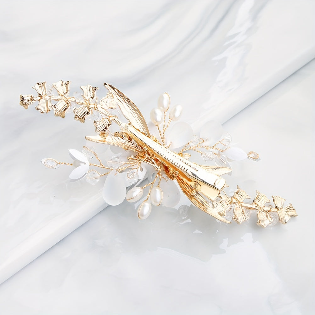 Faux Pearl Hair Clips Crystal Beaded Hair Accessories