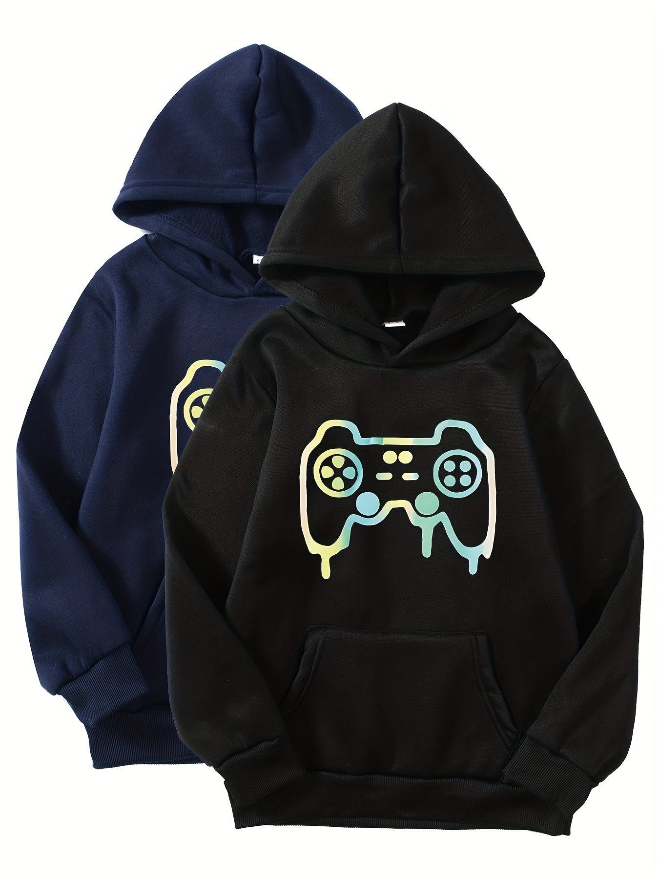 2pcs Gamepad Boys Hooded Sweatshirt Spring Fall Kids Hoodie Tops