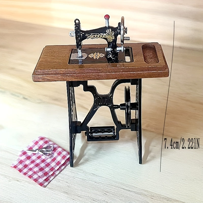 1:12 Dollhouse Sewing Machine Model Puzzle Props