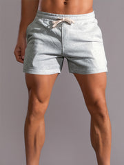Men's Cotton Sports Shorts Quick Dry Casual 3 4 Pants Pockets Jogger