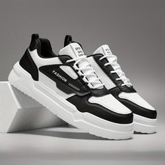 Men's Letter Print Lace Up Skateboard Shoes Lightweight Sneakers