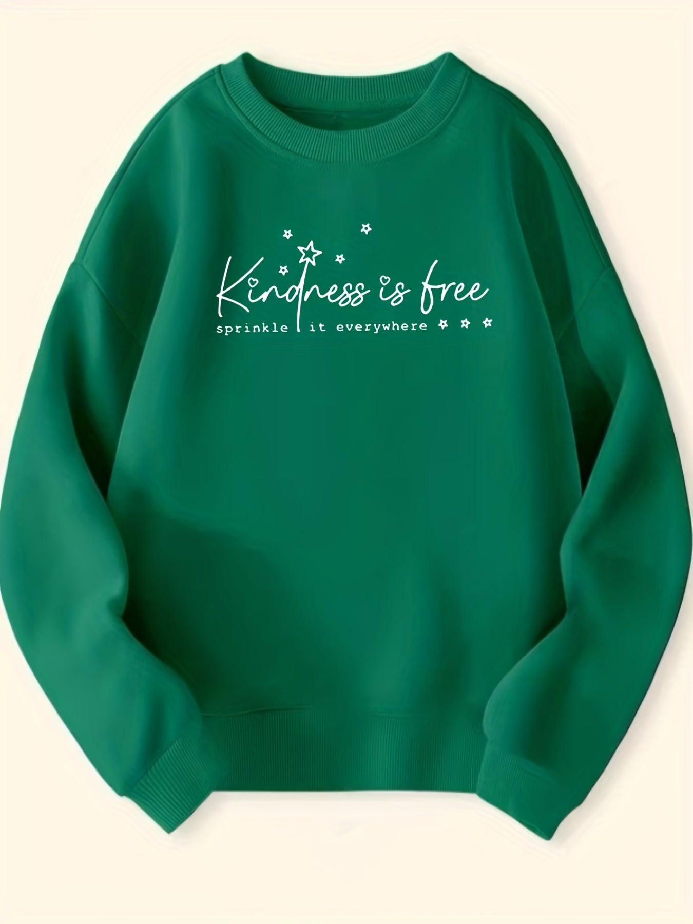 Girls Kindness Is Free Sweatshirt Round Neck Long Sleeve Pullover