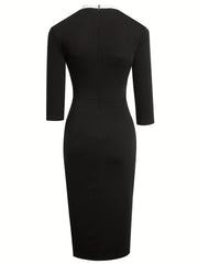 Bodycon Dress 3/4 Sleeve Pencil Dress Women's Clothing