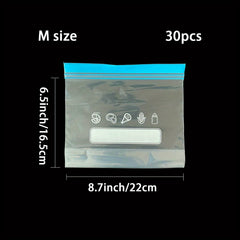 40pcs Reusable Food Storage Bags Double Layer Sealed Leak Proof Freezer Bags