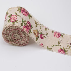 10m DIY Clothing Accessories Tear Edge Flower Cloth Strips Pull Wool Burlap Roll