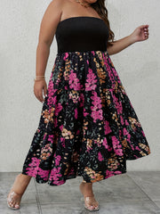 Women's Graphic Print Tube Maxi Dress