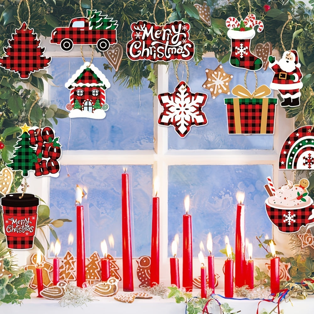 12pcs Christmas Tree Decoration Hanging Sign Christmas Party Home Decoration