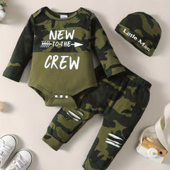 Baby Boy's Camo Suit TO THE CREW Printed Romper & Trousers Set