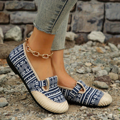 Women's Geometric Pattern Slip On Flat Shoes Lightweight Walking Shoes