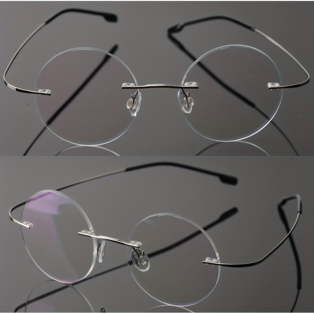 Titanium Stainless Steel Rimless Reading Glasses