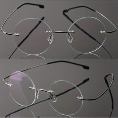 Titanium Stainless Steel Rimless Reading Glasses
