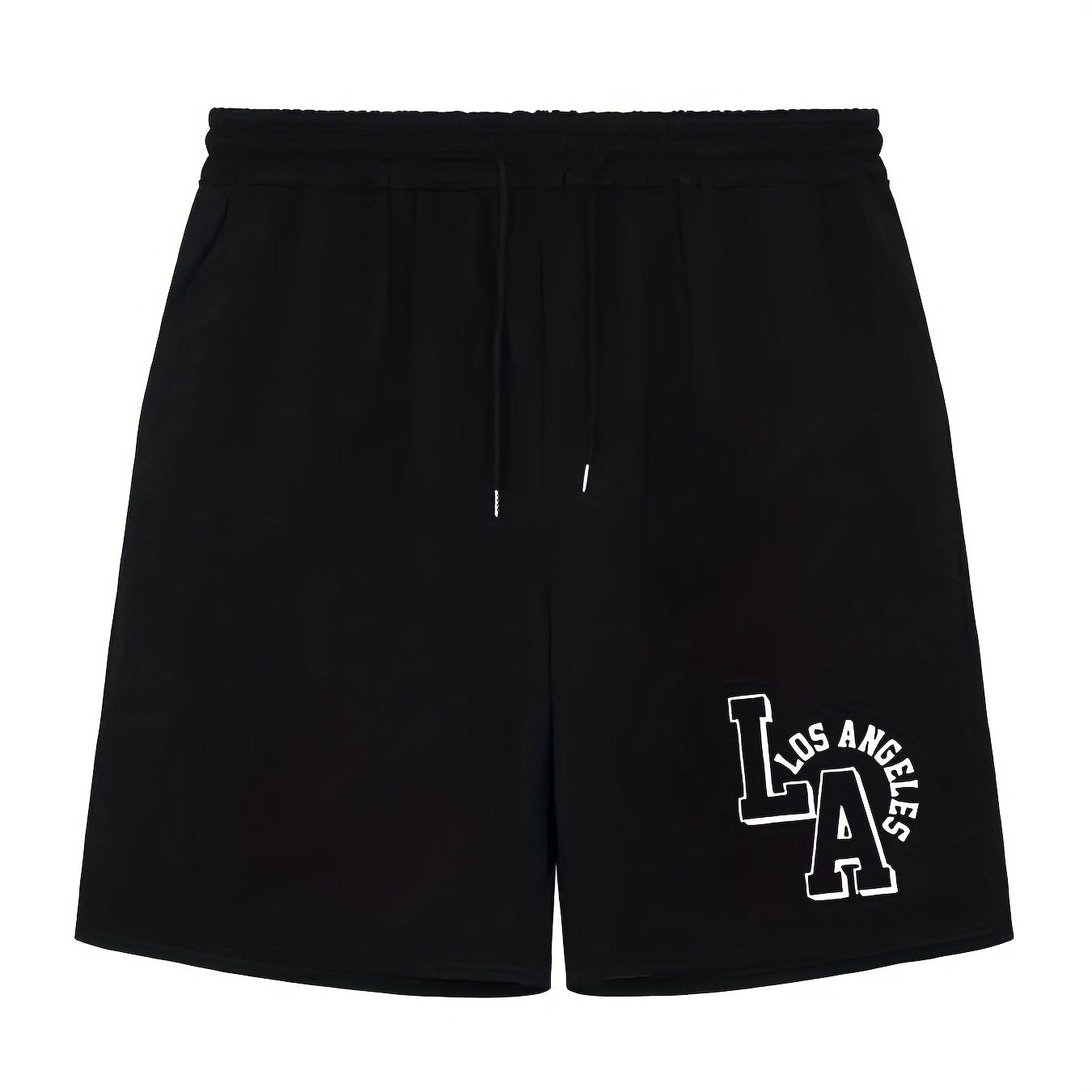 Men's Casual LA Graphic Drawstring Shorts for Summer