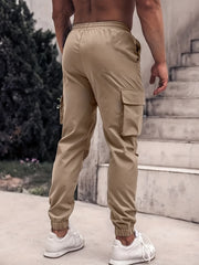 King & Crown Men's Cargo Pants Drawstring Loose Casual Outdoor Work Pants