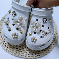 14pcs Pearl Flower Shoe Buckles Jewelry Shoe Accessories For Birthday Gift