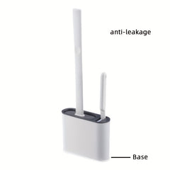 Silicone Toilet Brush Holder Wall Hanging Soft Bristles Floor Cleaning Tool