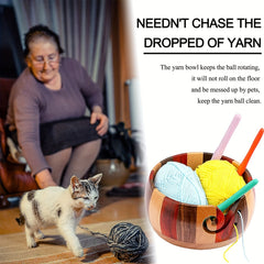 DIY Wooden Yarn Bowl For Crochet Large Pretty Shape Yarn Wool Art Craft Storage