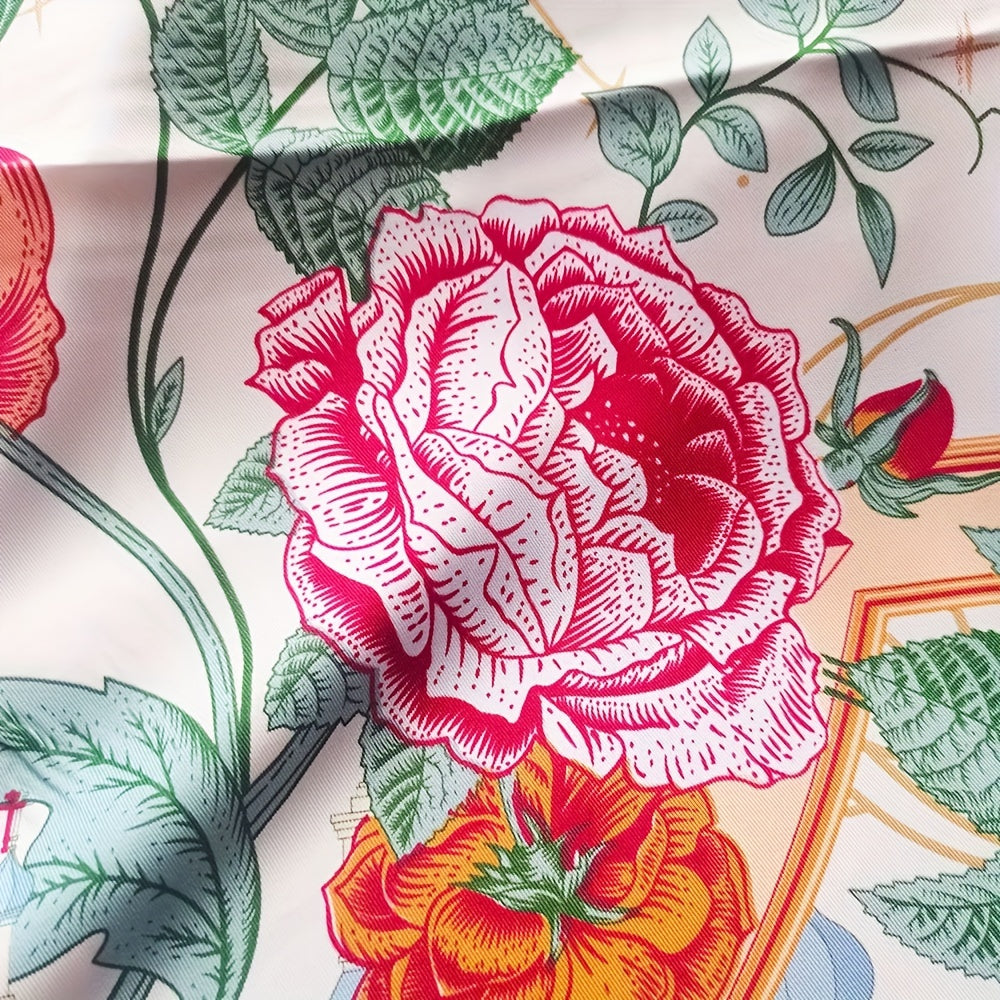 Castle & Flower Bandana Silk Tube Top Casual Shawl Scarf Wrap