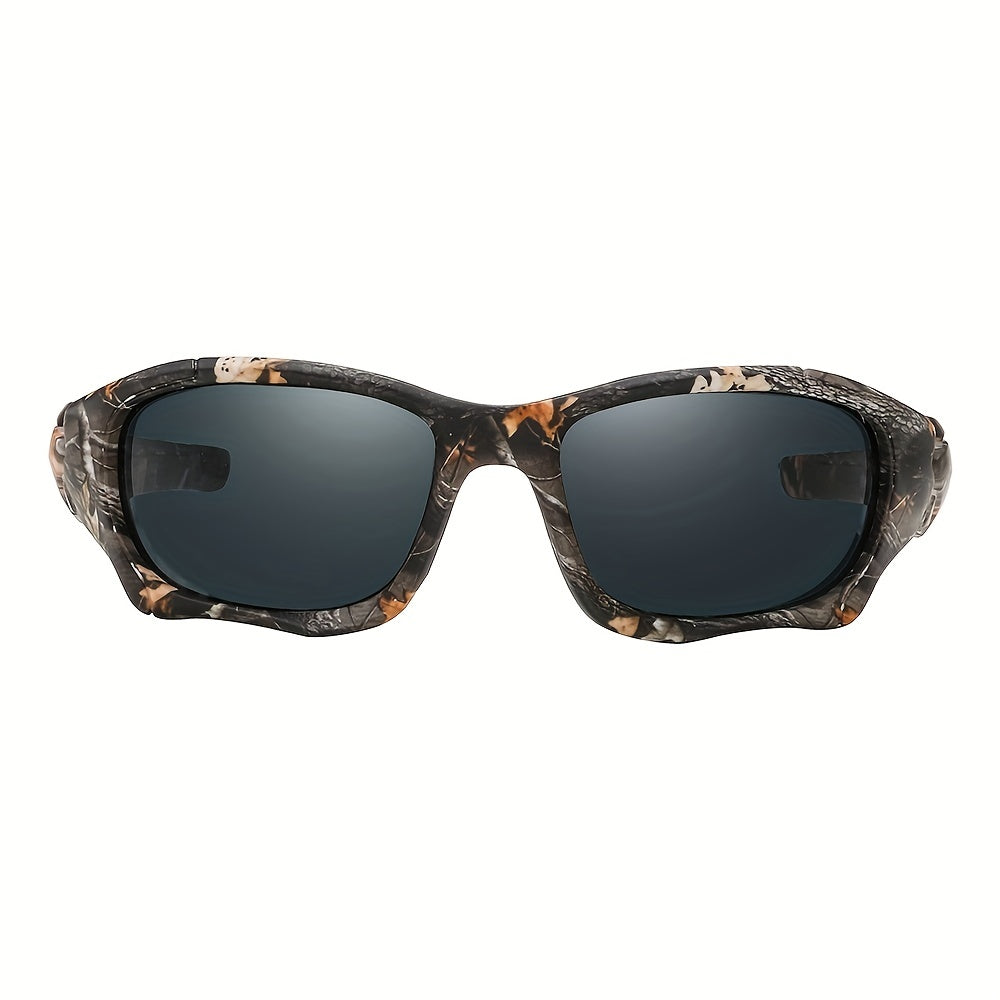 Y2K Wrap Around Sunglasses Camouflage Print Square Frame UV400