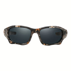 Y2K Wrap Around Sunglasses Camouflage Print Square Frame UV400
