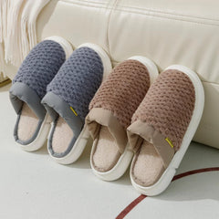Men's Warm Fleece Slippers Home Shoes