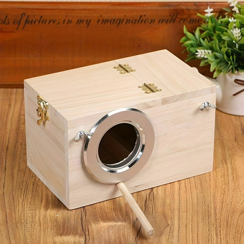 Wooden Pet Bird Nest Parrot Breeding Box Birdhouse Bridge - Pet Supplies