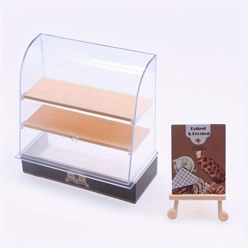 Mini Cake Cabinet Toy Display for Dollhouse Food Play Model & Dessert Scene