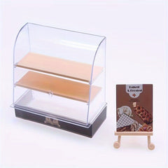 Mini Cake Cabinet Toy Display for Dollhouse Food Play Model & Dessert Scene