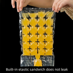Disposable Ice Cube Bag - Self-sealing Freezer Stackable Tray