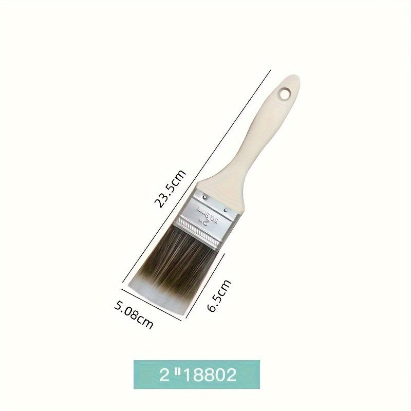5pcs Paint Brush Set Soft Bristles Wood Handles Indoor & Outdoor Home Decor
