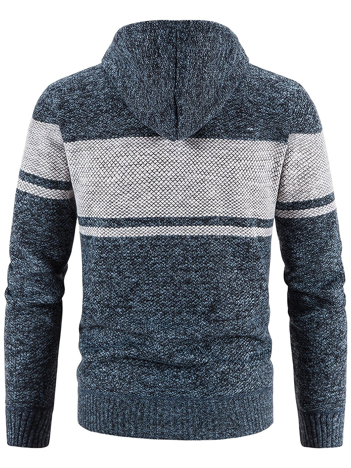 Men's Hooded Plush Sweater with Contrast