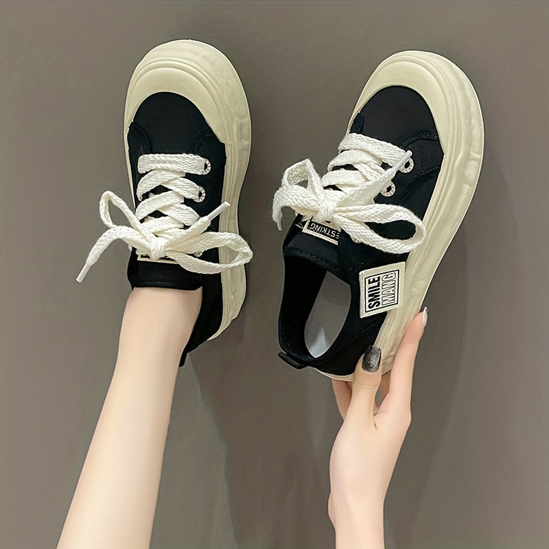 Women's Letter Graphic Skate Shoes Breathable Mesh Flat Shoes