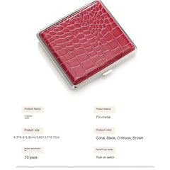 Crocodile Pattern Leather Cigarette Box For Men