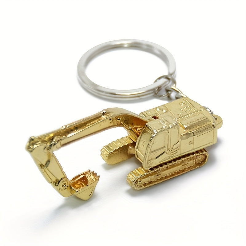 Alloy 3D Excavator Keychain Bag Car Pendant Accessory
